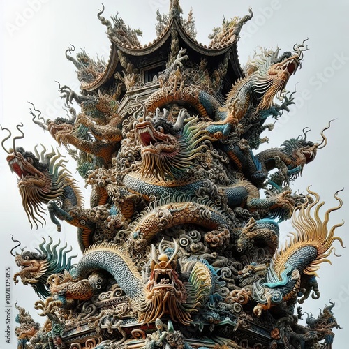 Wallpaper Mural An elaborate sculpture of a dragon wrapped around a tower Torontodigital.ca