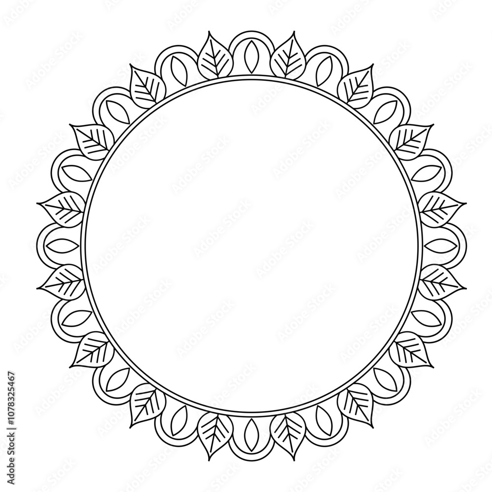 Round Floral Circle Ornament Round Floral Circle Ornament