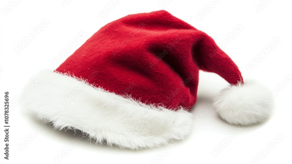 Red Santa hat with white trim and pompom isolated on a bright white background for a clean look
Red Santa hat with white trim and pompom isolated on a bright white background for a clean look