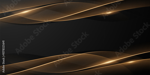 Abstract modern design black background with luxury golden elements vector illustration.