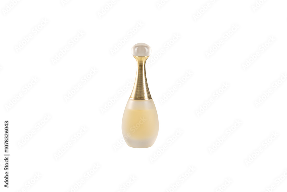 a bottle of perfume with a gold cap a bottle of perfume with a gold cap