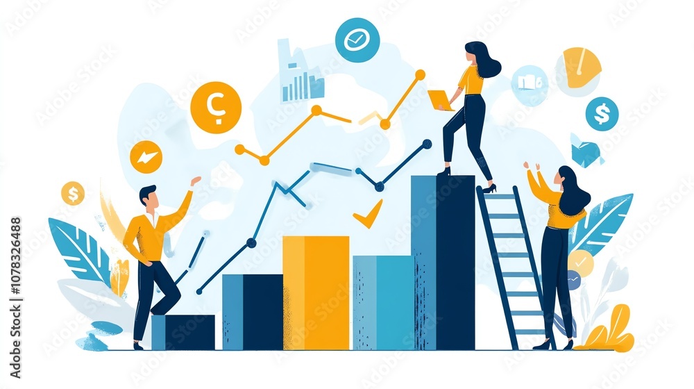 Professional group of entrepreneurs, actively working on growth strategies and success metrics to improve positive business indicators Professional group of entrepreneurs, actively working on growth strategies and success metrics to improve positive business indicators