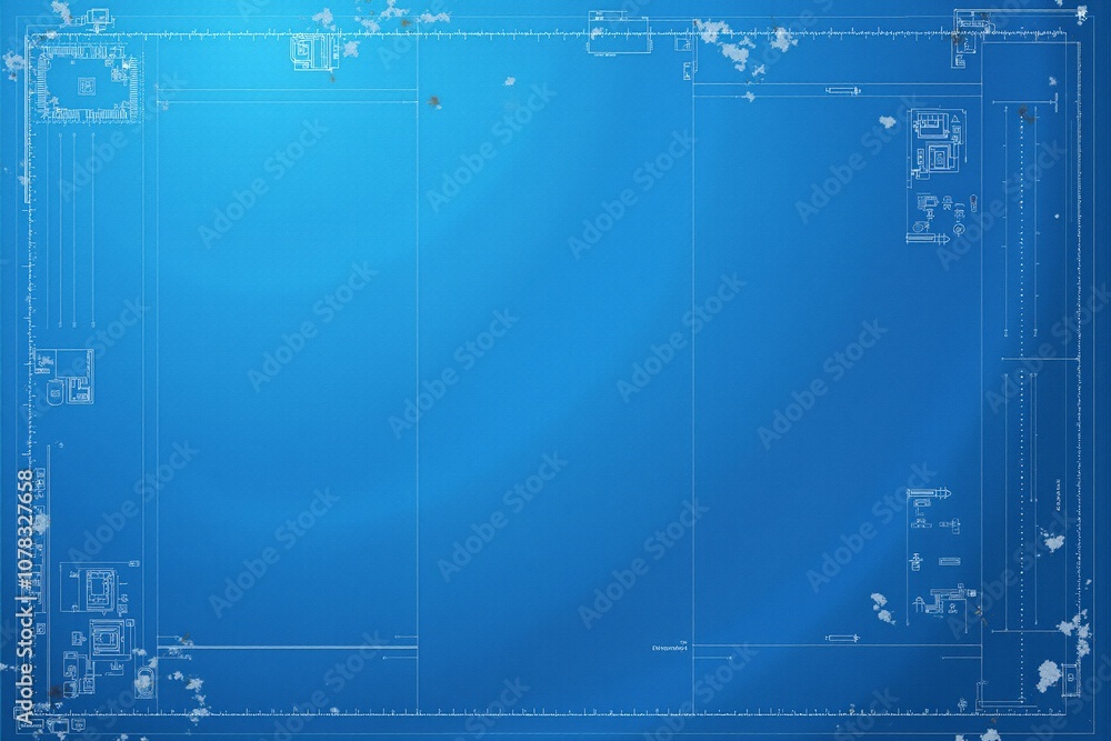 Fototapeta premium Blueprint Paper Scene