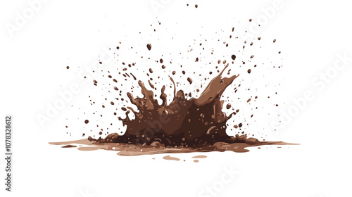 Vector mud dirt splash isolated on white background muddy