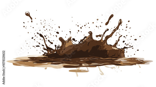 Vector mud dirt splash isolated on white background muddy