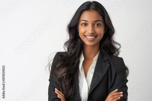 indian businesswoman on white background