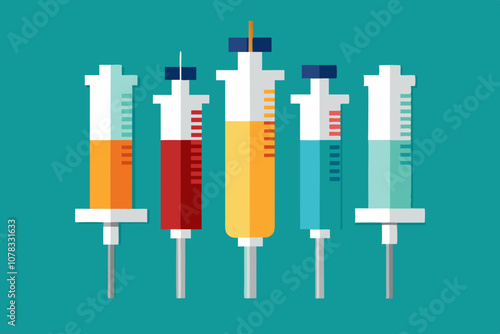  Syringes vector art illustration