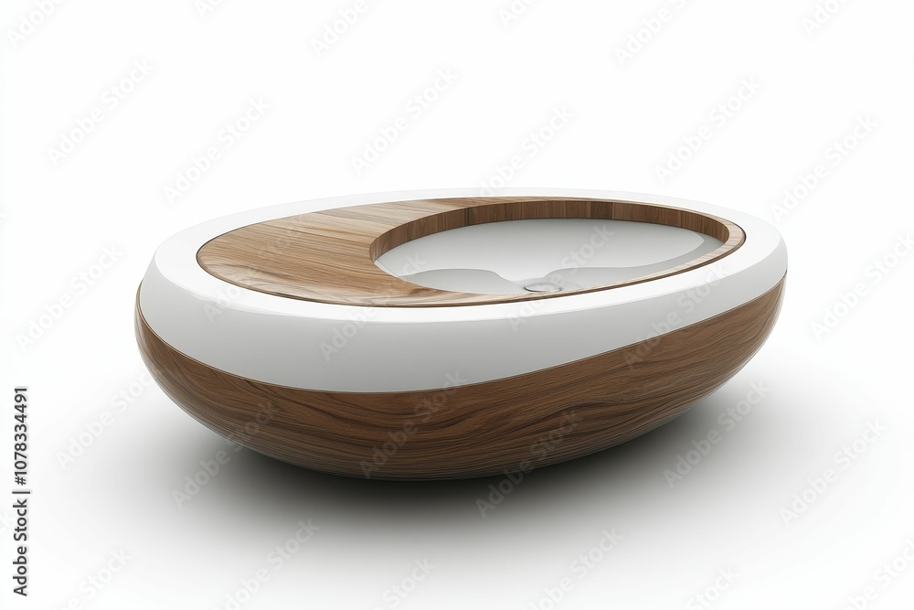 Wooden bathtub with white interior. Wooden bathtub with white interior.