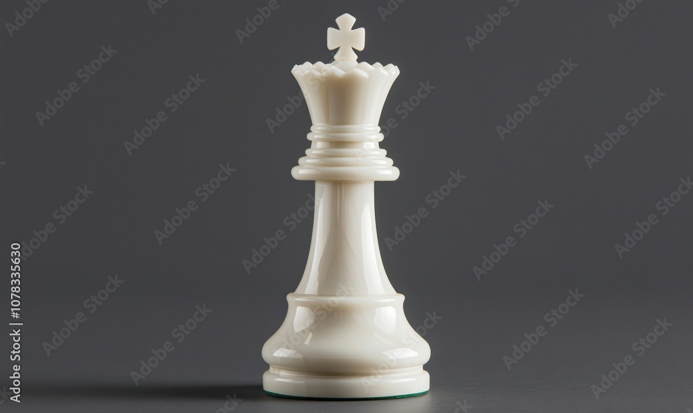 Chess king piece, elegant design, smooth ivory finish, detailed crown Chess king piece, elegant design, smooth ivory finish, detailed crown