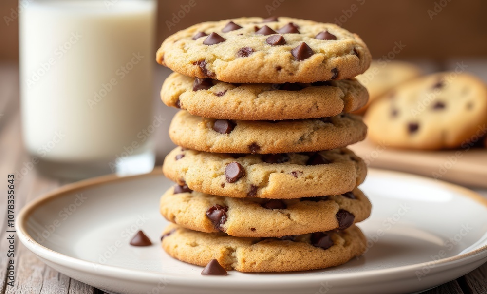 Stack of chocolate chip cookies Stack of chocolate chip cookies