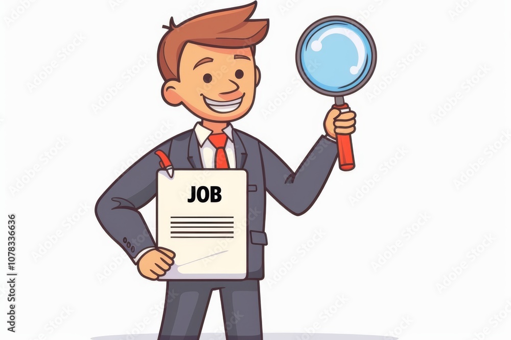 Businessman Examining Job Opportunities Businessman Examining Job Opportunities