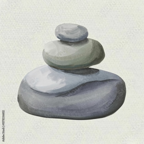 Illustration of stacked stones photo