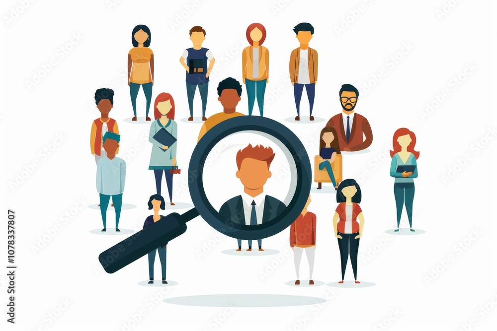 Career Magnifying Glass Illustration Career Magnifying Glass Illustration