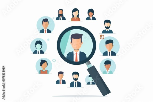 Job Search Magnifying Glass Illustration