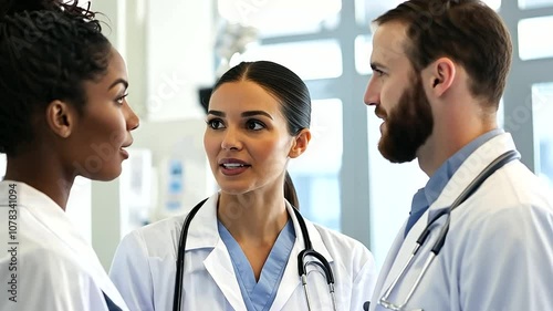 Healthcare Team Collaboration in Hospital Setting photo