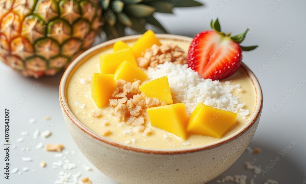 Colorful smoothie bowl with tropical fruits Colorful smoothie bowl with tropical fruits