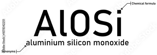 Aluminium silicon monoxide chemical formula and synonyms with callout titles