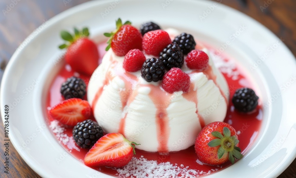 Delicious dessert with fresh berries Delicious dessert with fresh berries