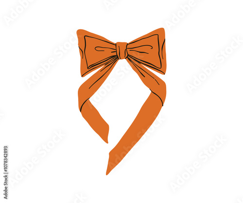 The bow is drawn in a flat style. Gift, holiday, ribbon. Vector illustration in flat style.