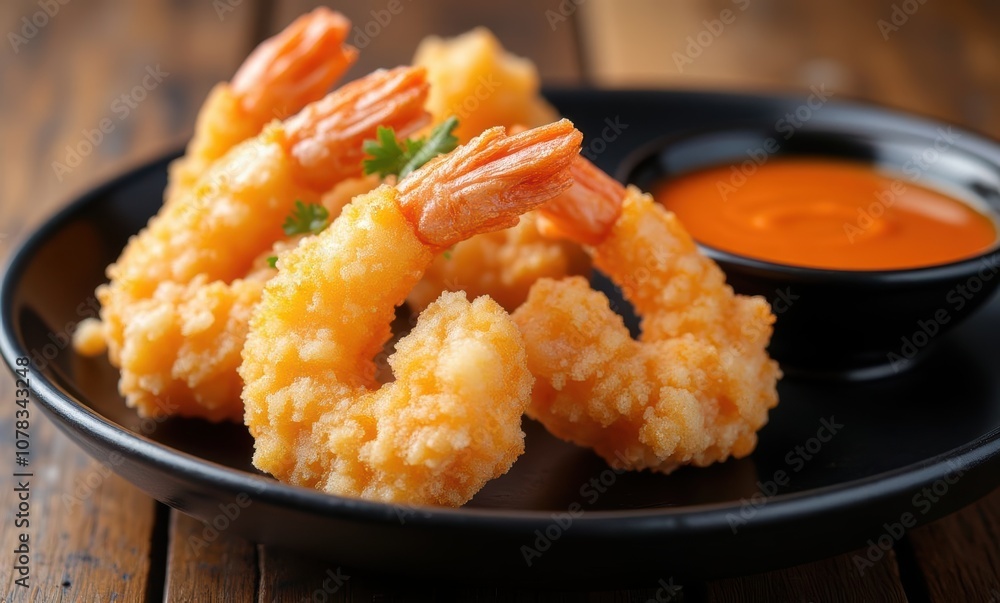 Crispy shrimp with dipping sauce Crispy shrimp with dipping sauce