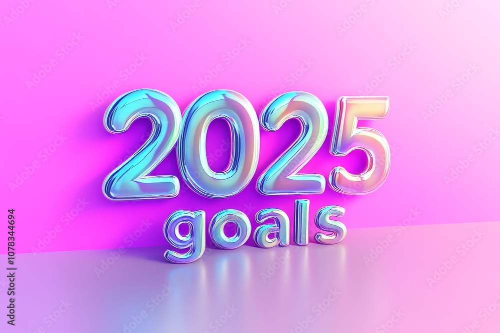 Inspiring Visual of 2025 Goals with a Modern Glossy Design and Soft Gradient Background Inspiring Visual of 2025 Goals with a Modern Glossy Design and Soft Gradient Background