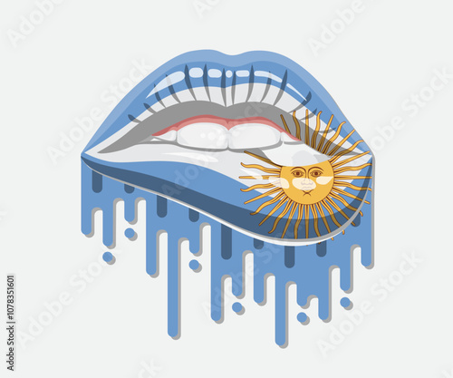 Argentina glossy lips pride flag