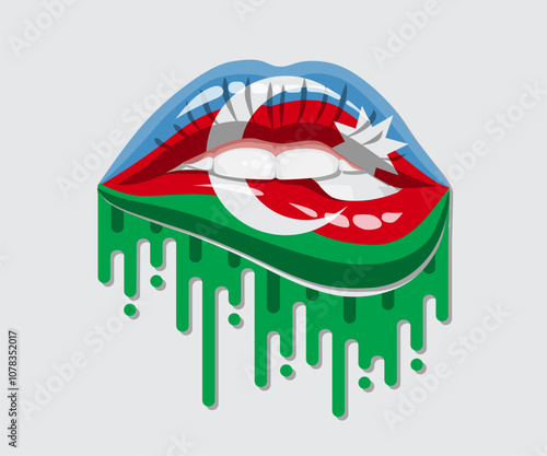 Azerbaijan glossy lips pride flag