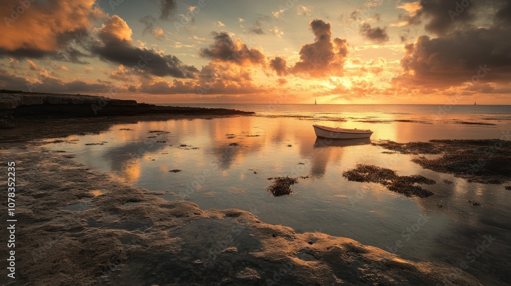 Golden Sunset Over Calm Waters Golden Sunset Over Calm Waters