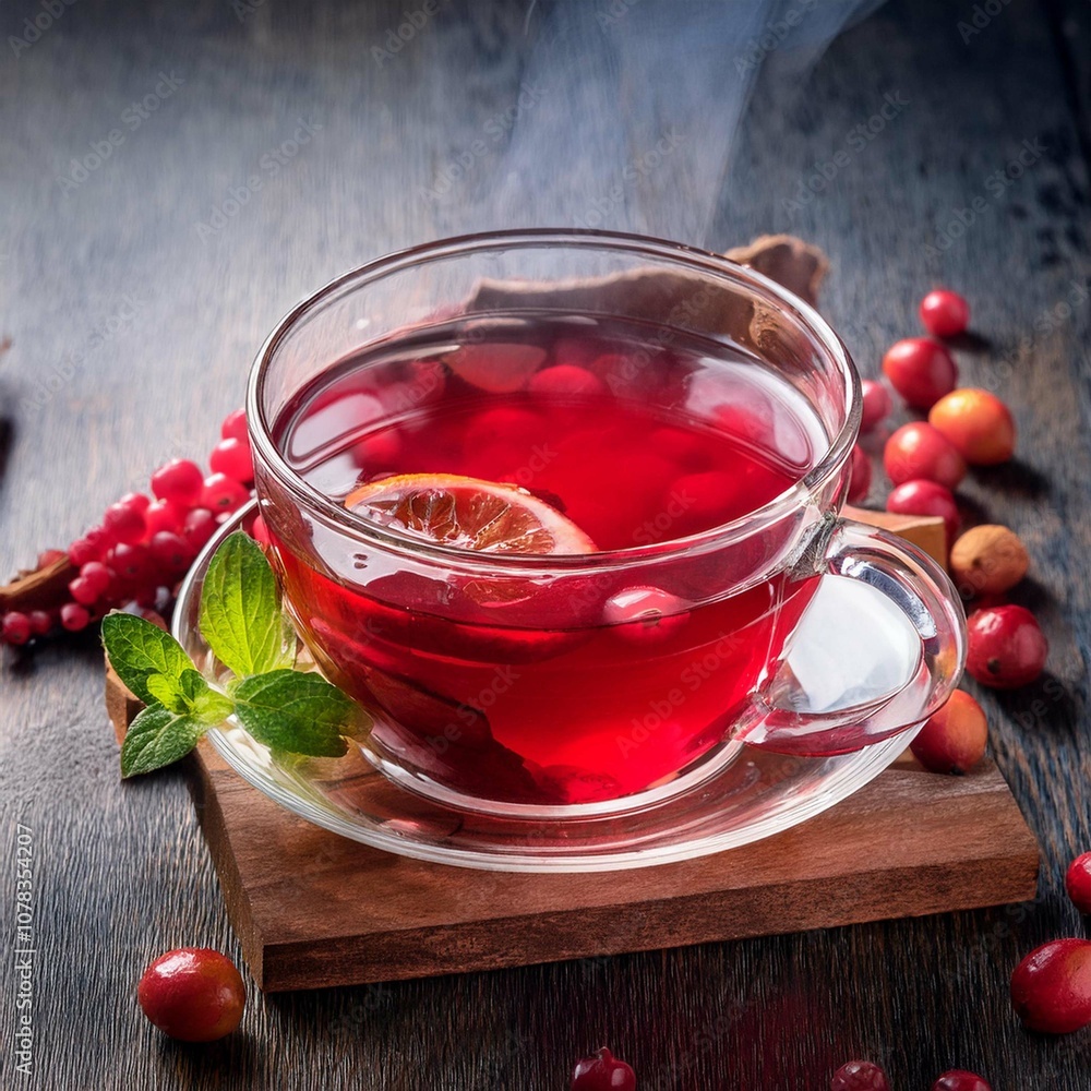 Red fruit tea in made yuccie style Red fruit tea in made yuccie style