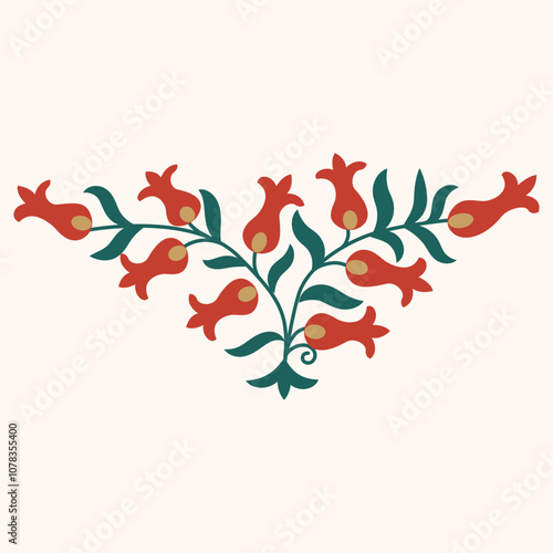 Traditional textile product in Uzbekistan - suzani carpet, using in home interior, as a decorative ornamental element, nowadays using in the fashion industry too and for decorating cushioned furniture