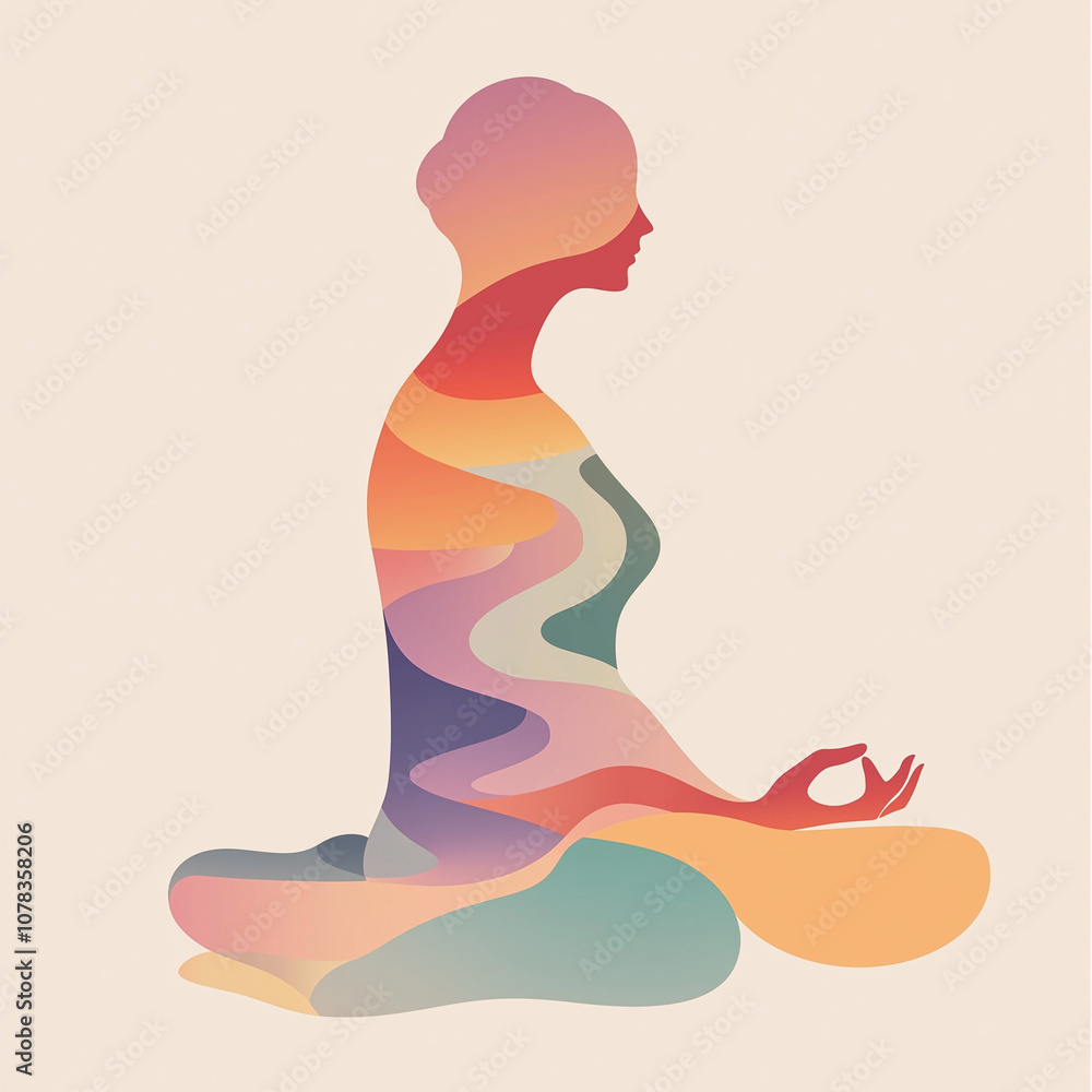 A stylized abstract silhouette with vibrant colors and fluid gradients, merging human form and artistic elements. Perfect for use in wellness branding, mental health awareness, or creative design. A stylized abstract silhouette with vibrant colors and fluid gradients, merging human form and artistic elements. Perfect for use in wellness branding, mental health awareness, or creative design.