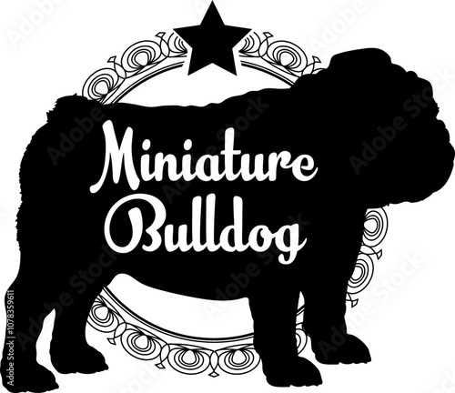  Miniature Bulldog. dog silhouette, dog, dog breeds, logo, vector, silhouette, logo design, animal, illustration, icon, sign, design, black, symbol, pet
