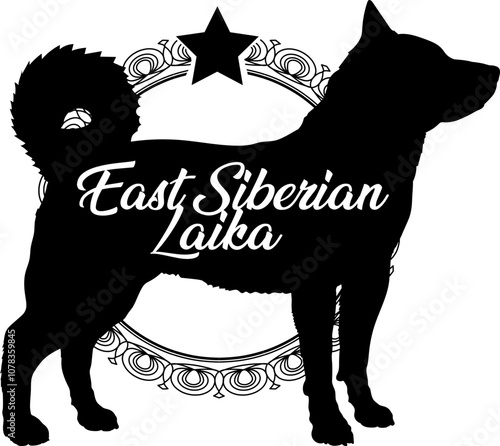 East Siberian Laika dog silhouette, dog, dog breeds, logo, vector, silhouette, logo design, animal, illustration, icon, sign, design, black, symbol, pet
