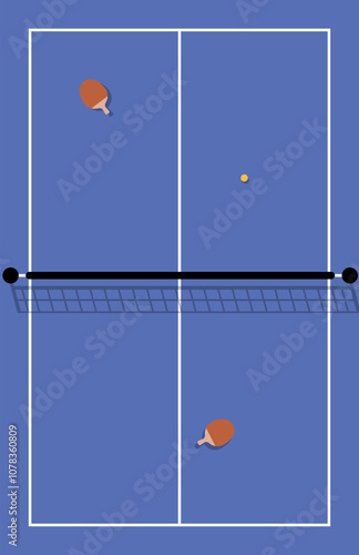 Vector Illustration of Pingpong Table Top View