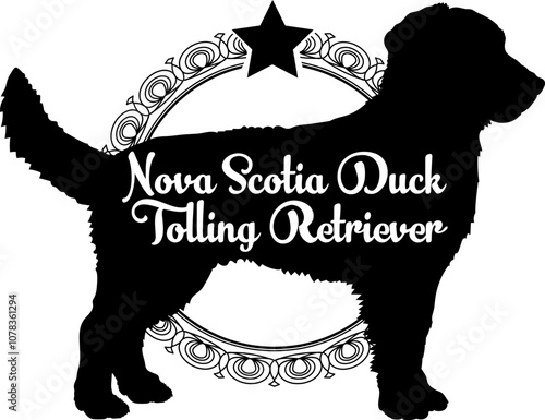  Nova Scotia Duck dog silhouette, dog, dog breeds, logo, vector, silhouette, logo design, animal, illustration, icon, sign, design, black, symbol, pet 