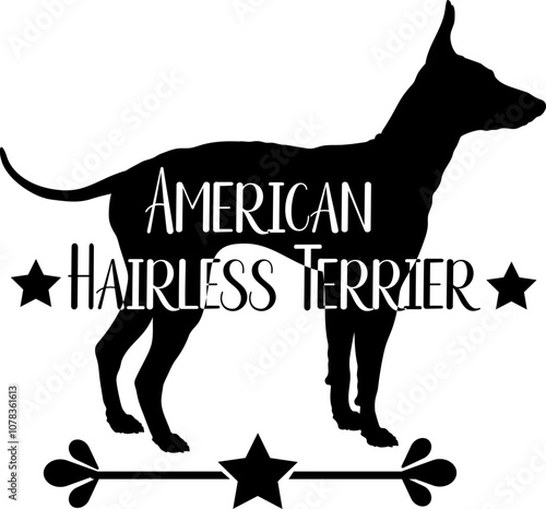 American Hairless Terrier. dog silhouette, dog, dog breeds, logo, vector, silhouette, logo design, animal, illustration, icon, sign, design, black, symbol, pet
