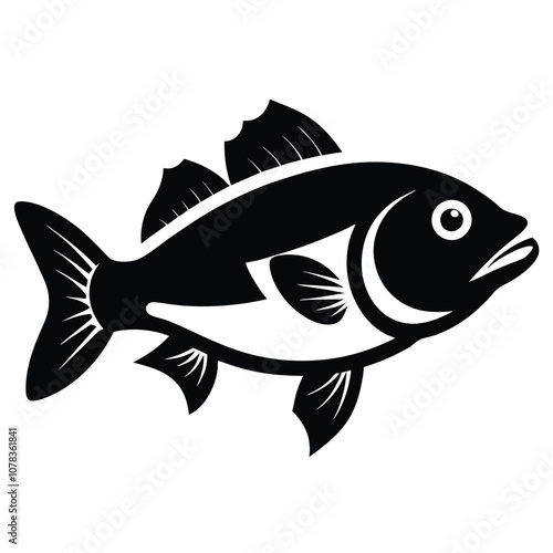 Solid color Grouper animal vector design photo