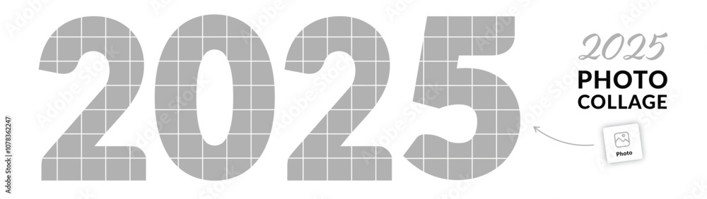 2025 photo collage. Happy new year, special event image collage concept. Vector 2025 photo collage. Happy new year, special event image collage concept. Vector