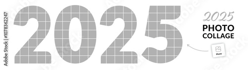 2025 photo collage. Happy new year, special event image collage concept. Vector