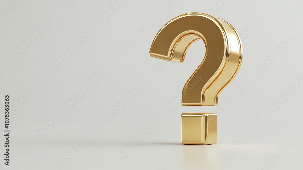 A golden question mark against a white background. A golden question mark against a white background.