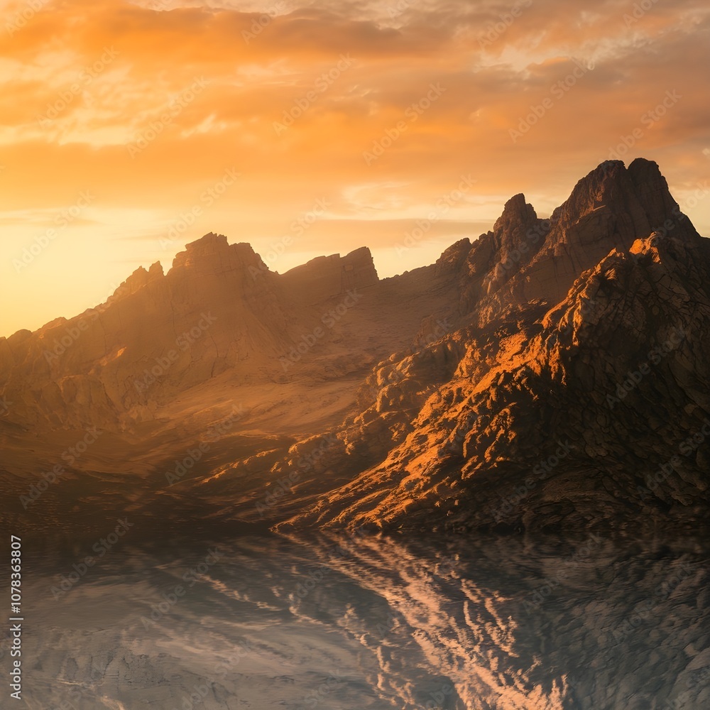 Naklejka premium sunrise in the mountains