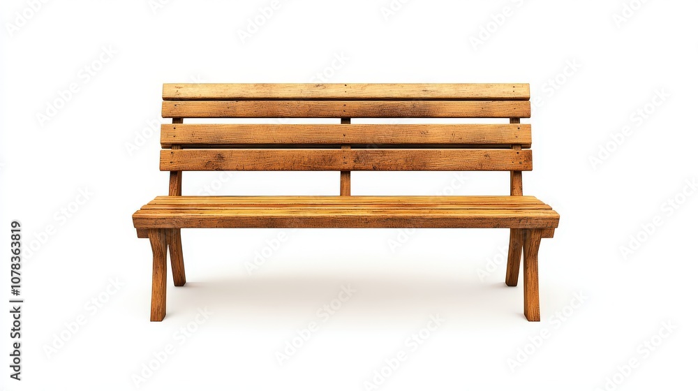 Wooden Bench Isolated on a White Background Wooden Bench Isolated on a White Background