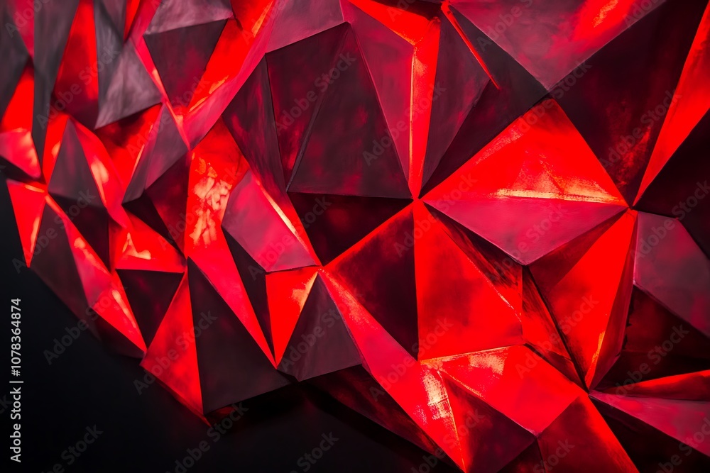 Glowing red geometric shapes on black Glowing red geometric shapes on black