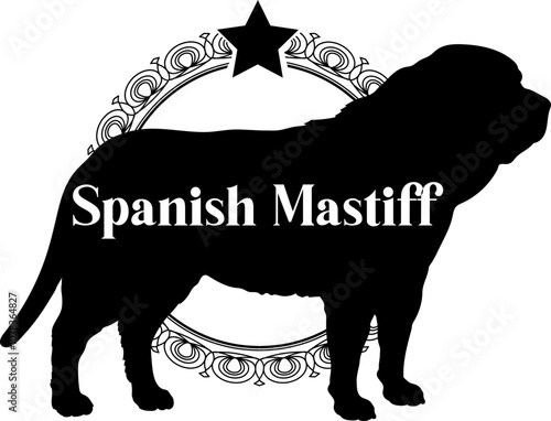  Spanish Mastiff. dog silhouette, dog, dog breeds, logo, vector, silhouette, logo design, animal, illustration, icon, sign, design, black, symbol, pet
