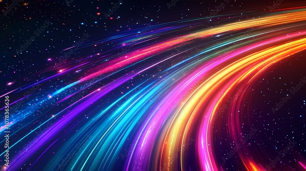 Fototapeta premium Digital technology universe future neon light poster background