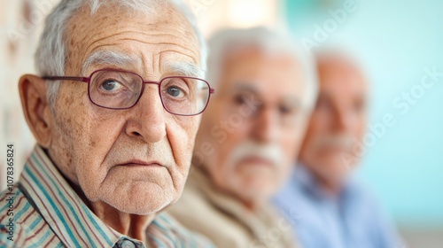 A Look of Time: A close-up portrait of an elderly man, his face etched with the wisdom and experience of a life well-lived.