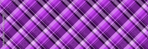 Grid vector texture plaid, 40s check pattern fabric. Girl tartan seamless textile background in purple and dark colors.