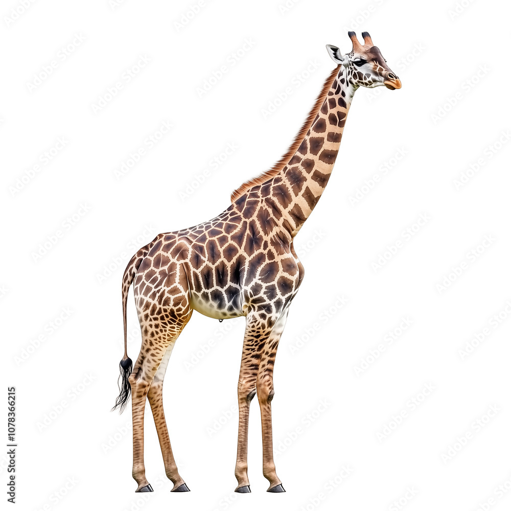 Naklejka premium giraffe isolated on white transparent background
