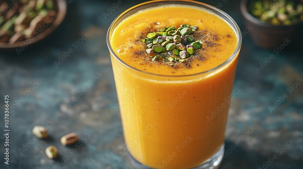 Fresh Mango Lassi Recipe with Pistachios and Cardamom Garnish Fresh Mango Lassi Recipe with Pistachios and Cardamom Garnish