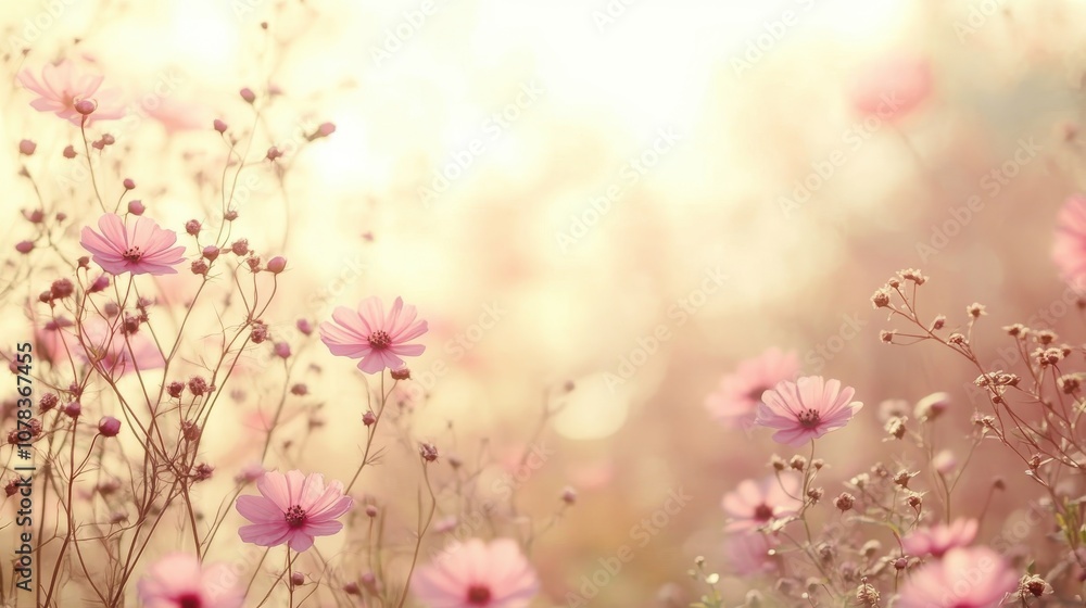 Fototapeta premium Gently blurred image of a mental health awareness banner waving softly in the breeze, soft and dreamy effect, World Mental Health Day